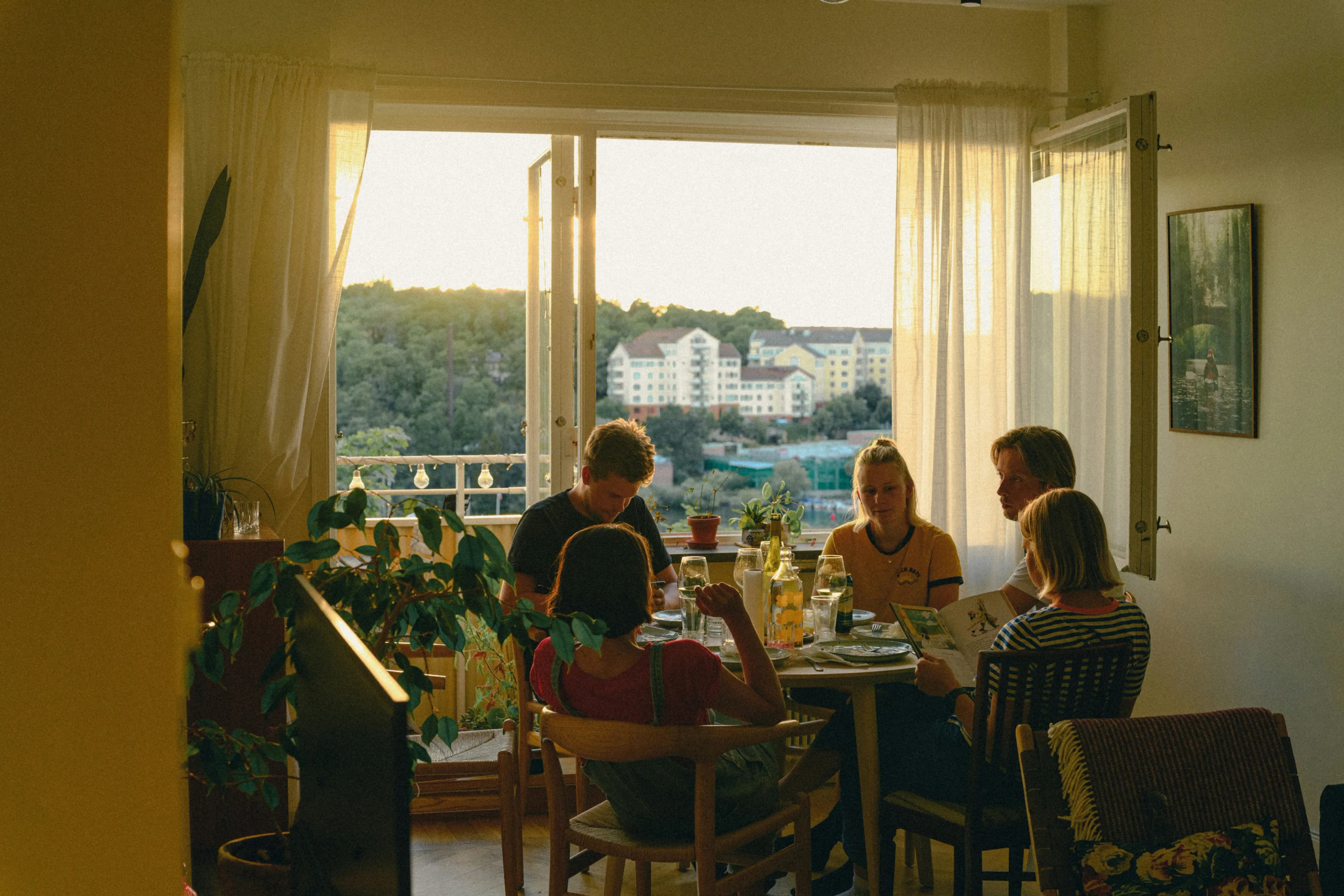 Family in apartment